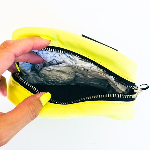 Dkny Bags New Dkny Bright Neon Yellow Cosmetic Pouch Zipper Poshmark